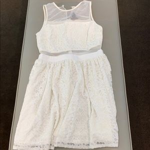 Aqua white lace dress
